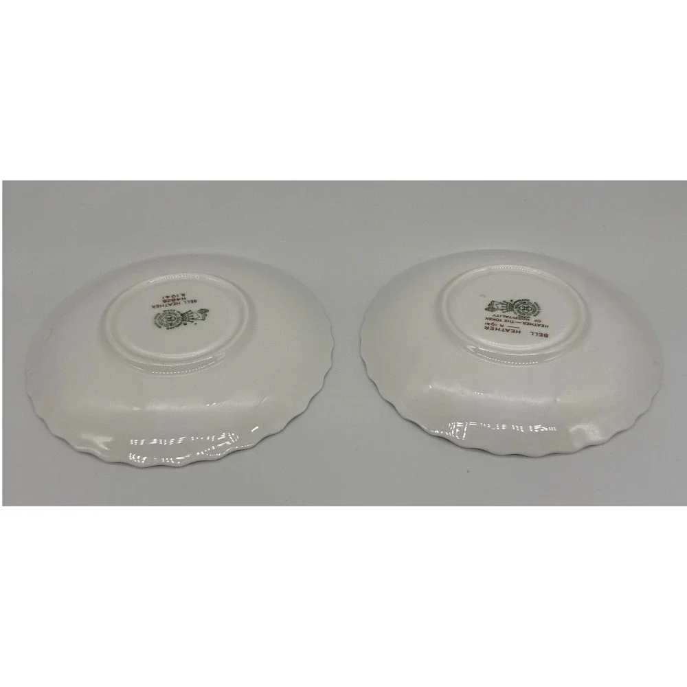 Royal Doulton Bell Heather Saucers Set of 2 Bone China H4828 R1941 England 5.5in